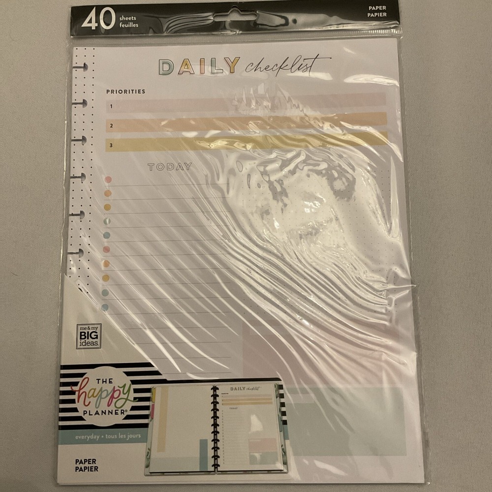 The Happy Planner Everyday Daily Checklist Refill Pages 40 Sheets